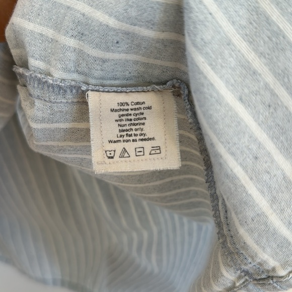 Tribe Alive Striped Split-Neck Top (S) - Picture 10 of 11